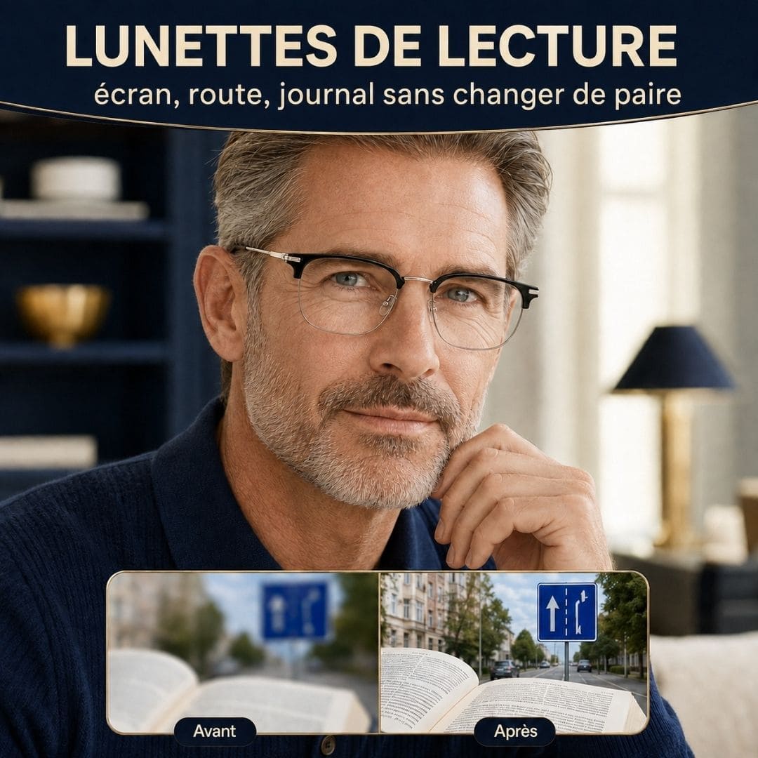 Lunettes de lecture – Écran, route, journal sans changer de paire