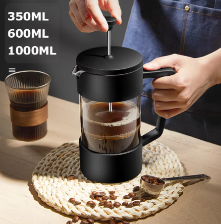 AromaPress™ – Cafetière à Piston en Verre Borosilicate