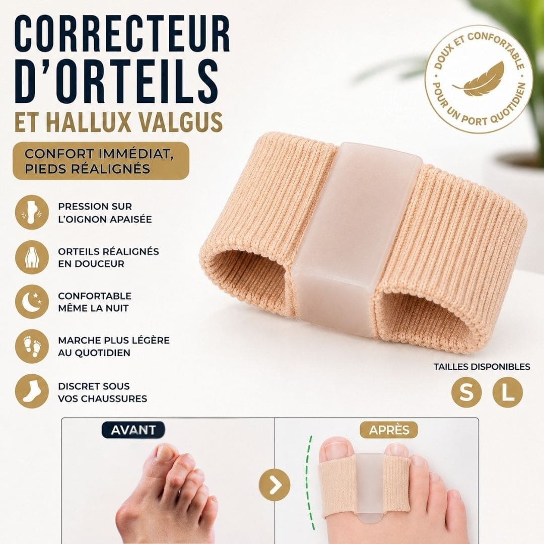 Correcteur d'orteils et hallux valgus – Pieds réalignés sans chirurgie