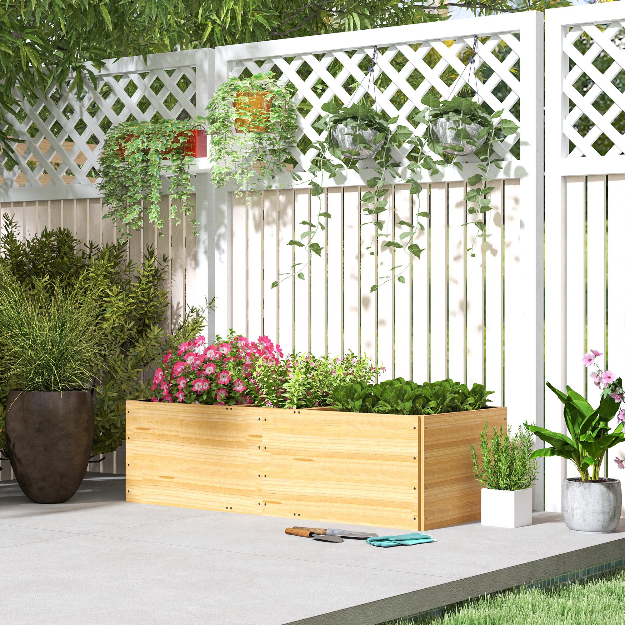 TriGrow™ – Jardinière en Bois à 3 Compartiments