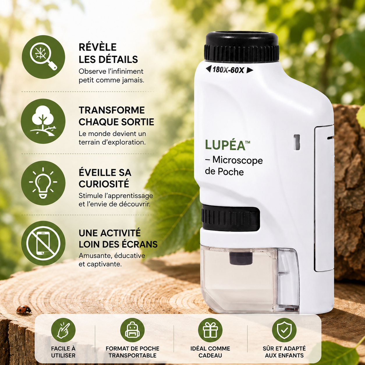 LUPÉA™ – Microscope de Poche pour enfant