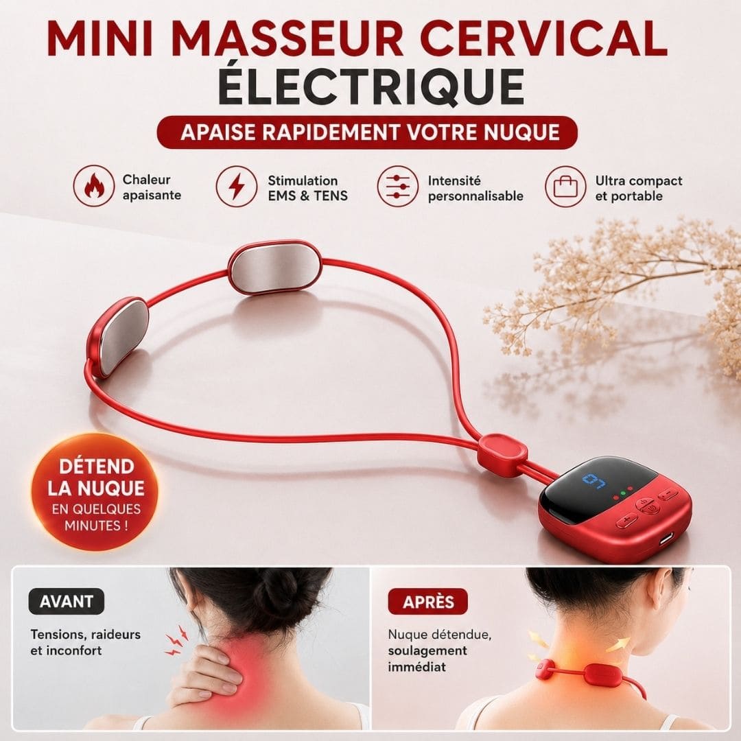 Masseur cervical chauffant – Apaise les douleurs de nuque