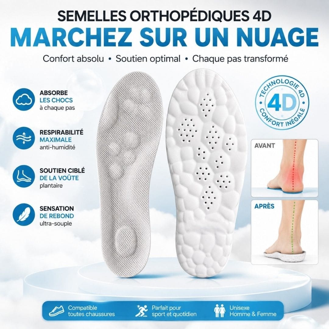 Semelles orthopédiques 4D – Marchez comme sur un nuage