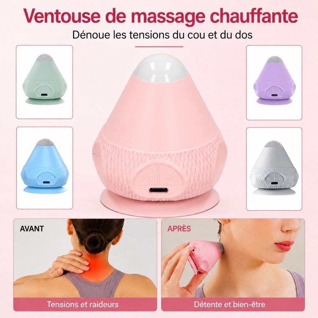 Ventouse de massage chauffante – Dénoue les tensions du cou et du dos