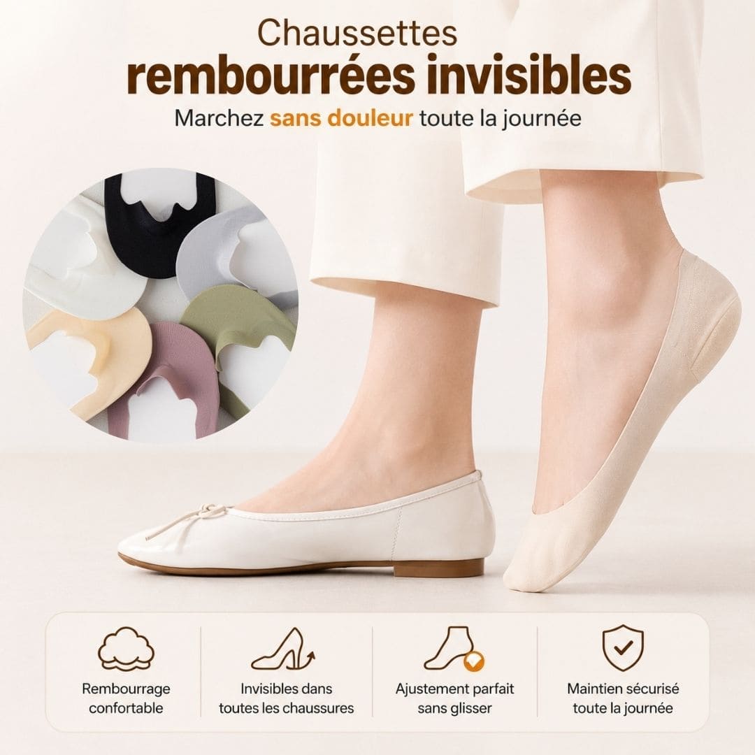 Chaussettes rembourrées invisibles – Dites adieu aux douleurs de pieds
